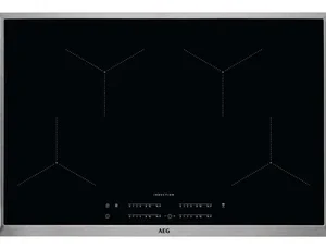 AEG 80cm Built-In Induction Hob with 4 Cooking Zones with Inox Bevel Edge - IKB84431XB