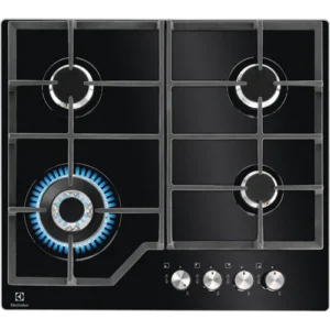 ELECTROLUX 60cm Built-In Gas on Glass Hob with 4 Burners and Cast Iron Support - KGG6436K