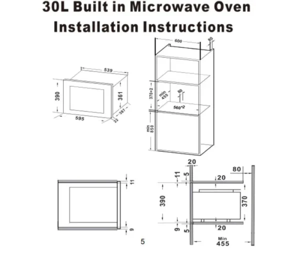AEG 60cm Built-In CombiGrill AirFry Microwave Oven with 30L Capacity - MSE3057CB - Image 2