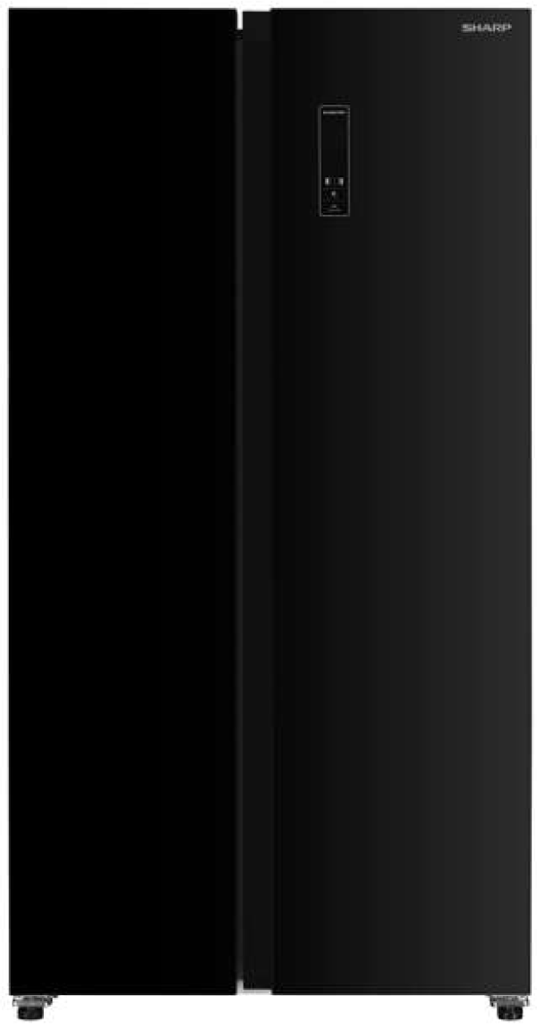 SHARP 655L/521L Inverter Side by Side Black Glass Refrigerator - SJ-X655-BK - Back in Store