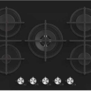 Candy CVG74WPB 5 burner gas hob 75 cm - black glass