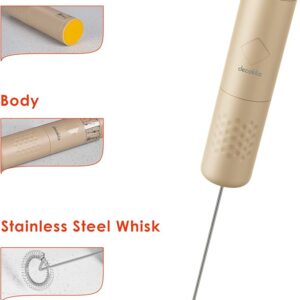 DECAKILA Milk Frother Handheld Battery Operated with Standable, Electric Foam Maker for coffee, Cappuccino, Hot Chocolate, KMCF017W