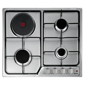 3 Gas burners + 1 Rapid hotplate (AS EF60-310 X)
