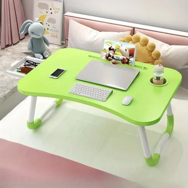 Smart Multi-Purpose Laptop Table with Dock Stand and Coffee Cup Holder - Study Table/Bed Table/Meal Table - Image 2