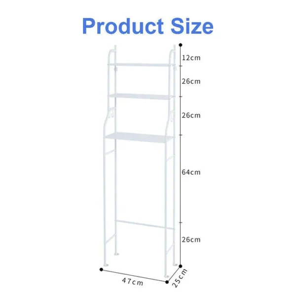 3 Layer Space Saving Metal Toilet Storage Rack - Image 5