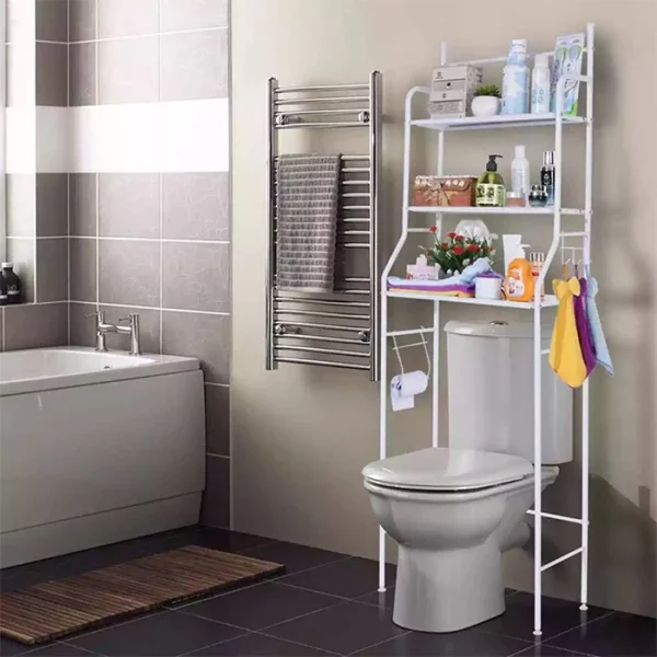 3 Layer Space Saving Metal Toilet Storage Rack - Image 3