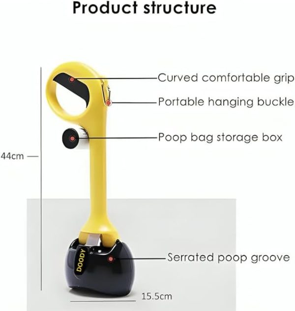 Pet Pooper Scooper Jaw Clamp Heavy Duty Long Handle with Bag Attachment - Image 3