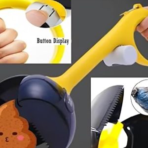 Pet Pooper Scooper Jaw Clamp Heavy Duty Long Handle with Bag Attachment