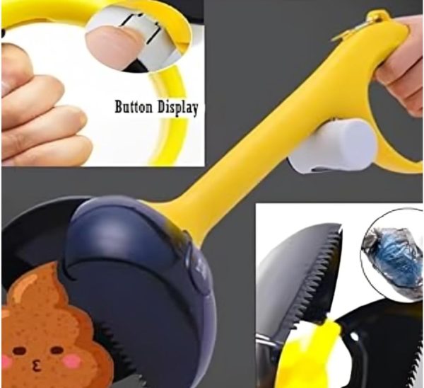 Pet Pooper Scooper Jaw Clamp Heavy Duty Long Handle with Bag Attachment
