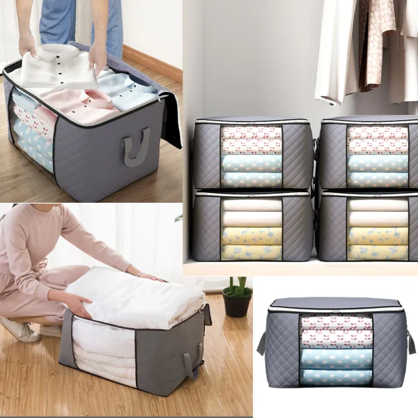 Comforter Storage Bag Versatile Waterproof Folding Storage Box Space-Saving Organizer - Image 4