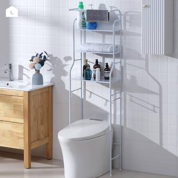 3 Layer Space Saving Metal Toilet Storage Rack - Image 2