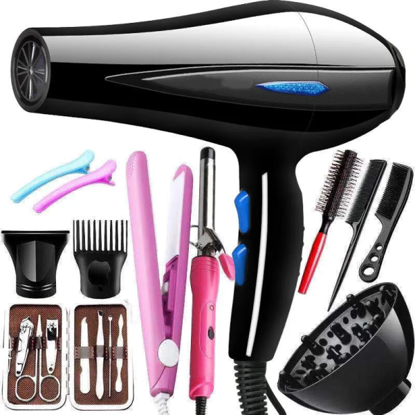 11pcs Hairdressing Combo Set (Including Hair Dryer, Curler, Straightener & other Accessories) 1800w
