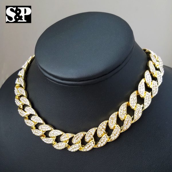 Hip Hop Cuban Choker Necklace Gold Plated Chain