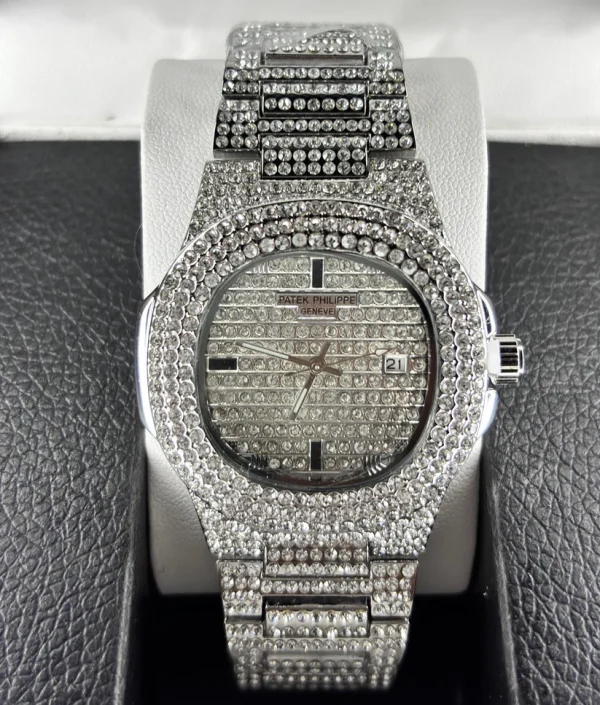 Cuban Hip Hop Diamond Embroidered Bracelet Unisex Watch - Image 3