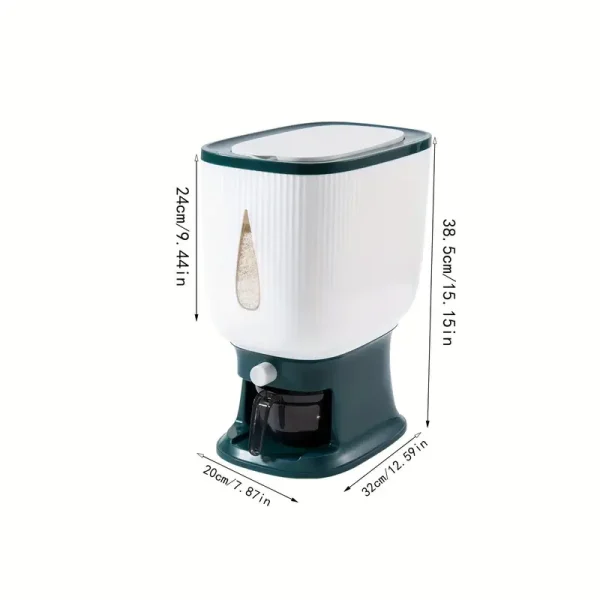 Automatic Rice Storage Bucket/Grain Dispenser Press-Type 10KG (Including Measuring Cup) - Image 5