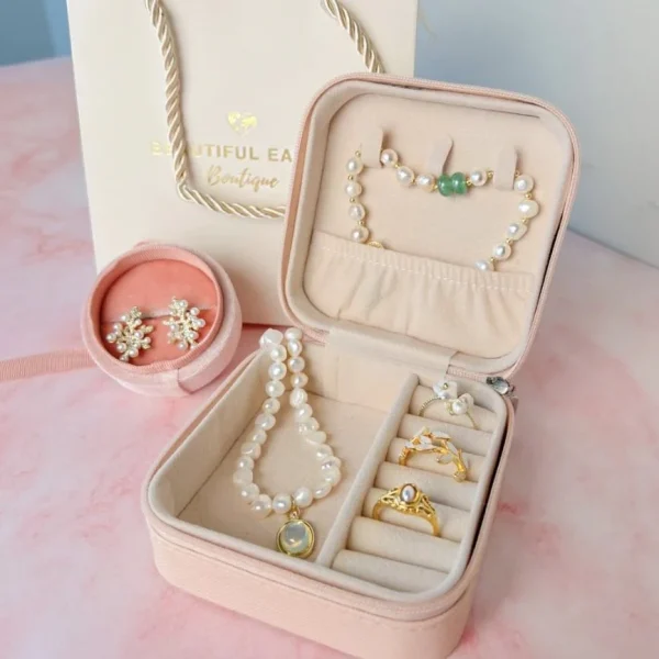 Mini Jewelry Box Leather Jewelry Holder for Ring, Earring, Necklace & Accessories Storage Organiser - Image 2
