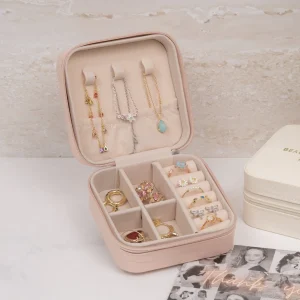 Mini Jewelry Box Leather Jewelry Holder for Ring, Earring, Necklace & Accessories Storage Organiser