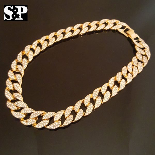 Hip Hop Cuban Choker Necklace Gold Plated Chain - Image 3