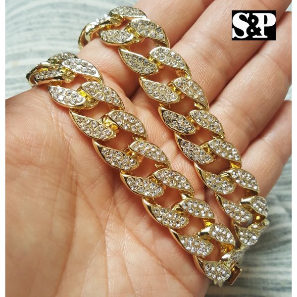 Hip Hop Cuban Choker Necklace Gold Plated Chain - Image 2