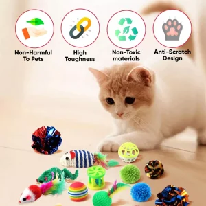 Interactive Indoor Kitten/Cat Toy Set (Including Cat Tunnel)